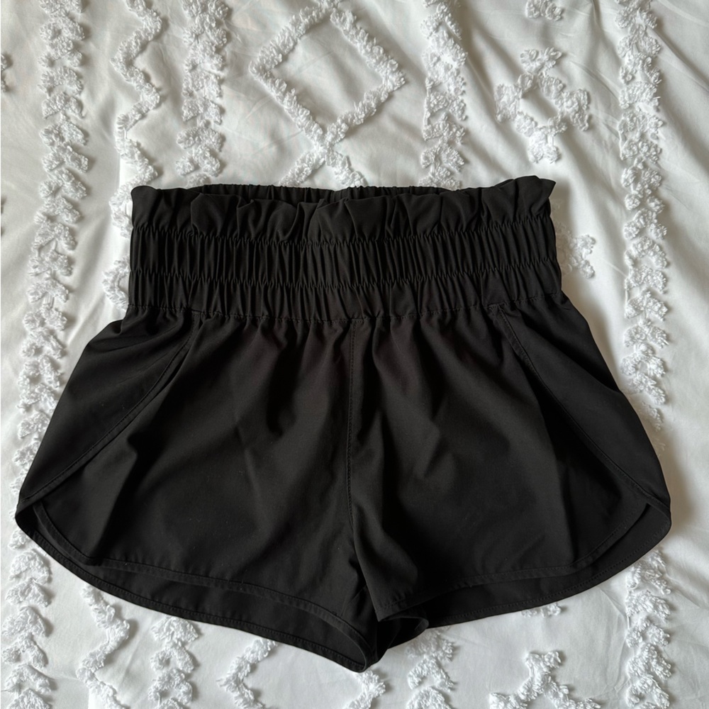 Free People Dupe High-Waist Black Women’s Shorts with Smocked Waist